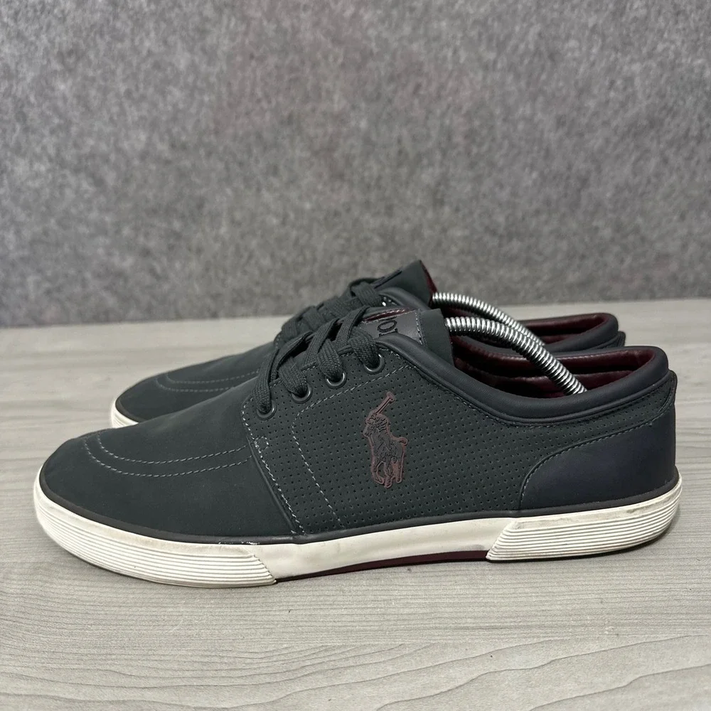 Polo Ralph Lauren Faxon‎ Low Sneakers Mens 12 Grey Perforated Nylon Shoes